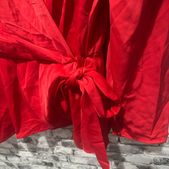 EUC Adiva Women's Red Plus Wrap Blouse Size 2X - Picture 4 of 15